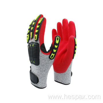 Hespax Cut Resistant TPR Protected Anti-impact Mining Glove